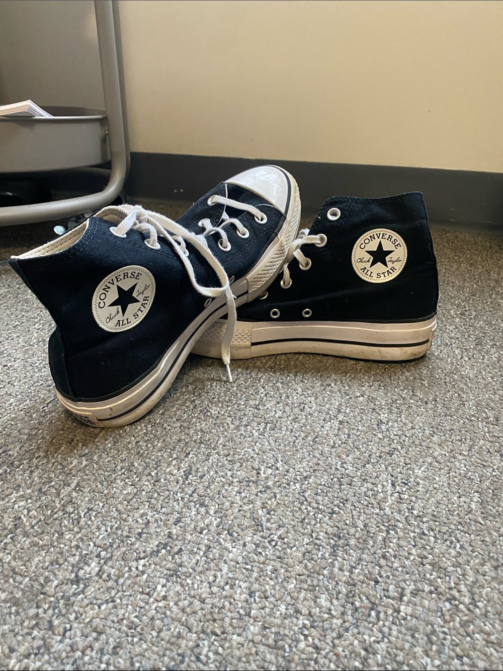 Converse Black and White High-Top Sneakers Platform